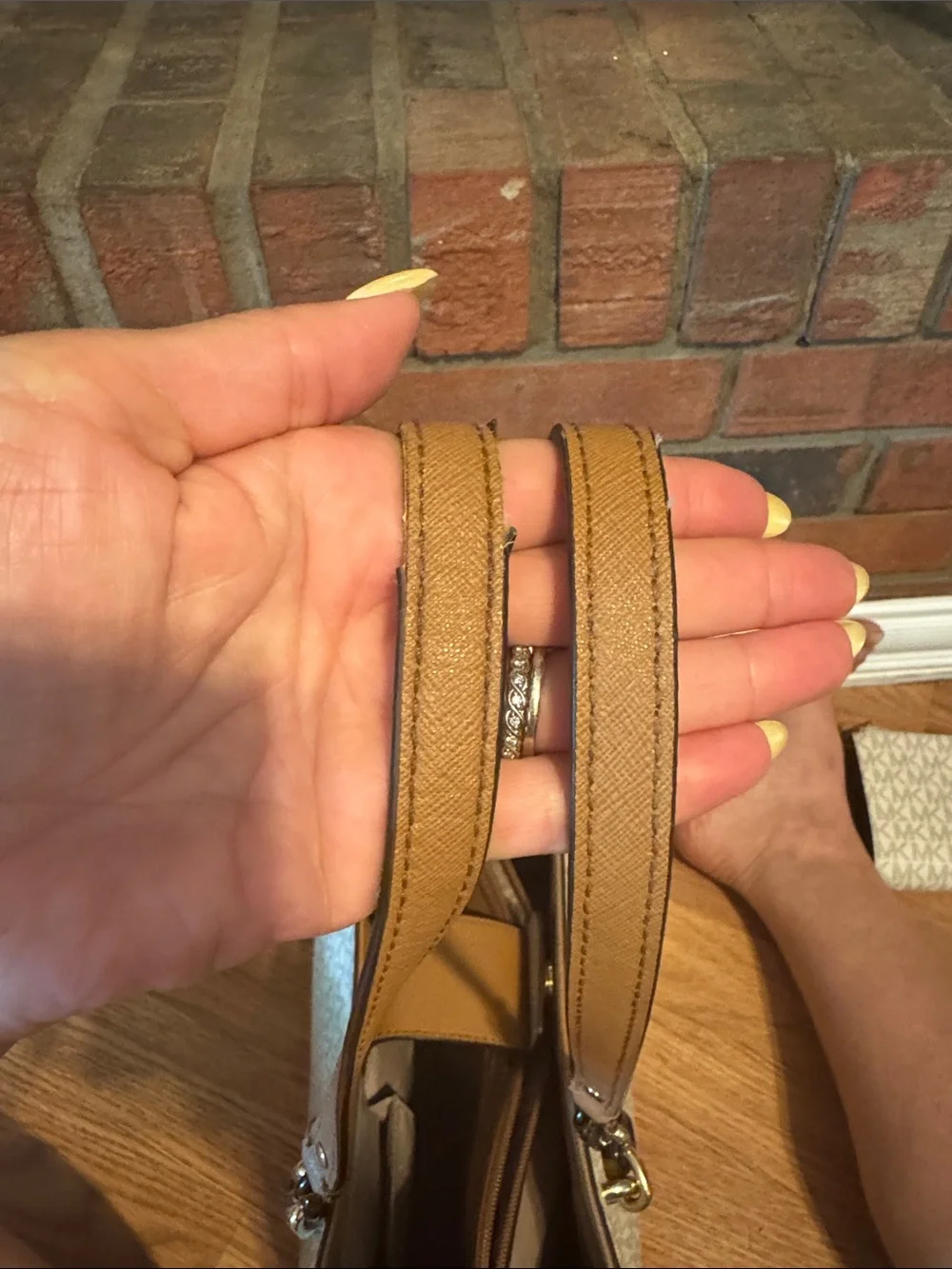 Michael Kors Beige Logo Purse with Matching Wristlet